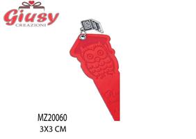 Segnalibro In Pelle Con Ciondolo Computer In Ottone Placcato In Argento 2,5x13Cm