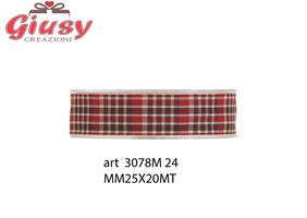 Nastro Tartan 25MMX20MT Color Bordeaux/Black