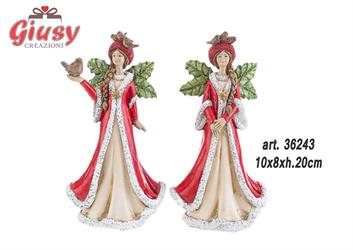 Angelo Natalizio In Resina 2 Soggetti Assortiti 10x8xH.20 Cm 2*16