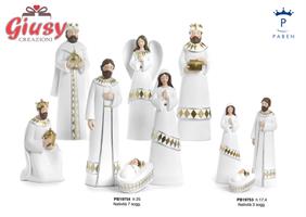Set Natività Stilizzato In Resina 3 Soggetti H.17,4 Cm 4*36