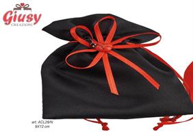 Sacchetti Laurea Nero con Applicazione Coccinella 9X10 Cm 12*1440
