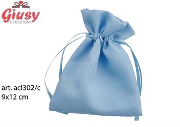 Sacchetto In Cotone Color celeste  9xH.12 Cm