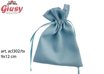 Sacchetto In Cotone Color Turchese  9xH.12 Cm