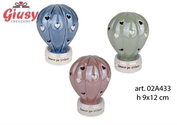 Palloncino A Led In Porcellana Tre Colori Assortiti 9X12 Cm   6*48