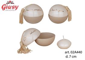 Sfera Con Candela, Diametro 7 Cm, Tre Soggetti Assortiti  6*72