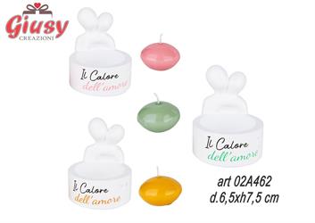 Porta Candela Con Candela Tre Soggetti Assortiti 6,5X7.5 Cm    6*48