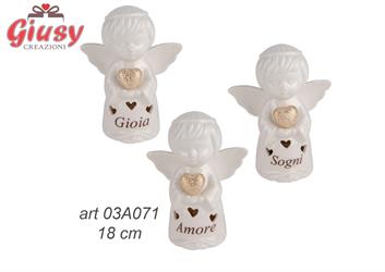 Angelo Azzurro Led, Tre Soggetti Assortiti H 18 Cm 3*24