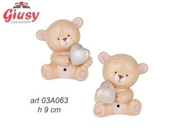 Orso Led In Resina Due Soggetti Assortiti, Rosa H 9 Cm 4*72