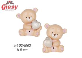 Orso Led In Resina Due Soggetti Assortiti, Rosa H 9 Cm 4*72