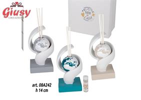 Diffusore Mappamondo Spirale Tre Soggetti Assortiti Completa Di Scatola 14 Cm  3*36