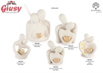 Set Innamorati Con Cuore Due Soggetti In Porcellana Completa Di Scatola 4*48