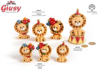 Leoncino Del Circo Spiritoso Tre Soggetti Assortiti In Resina 7,9 Cm   6*96