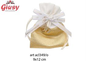 Sacchetto 50° Anniversario Con Applicazione Oro 9X12Cm