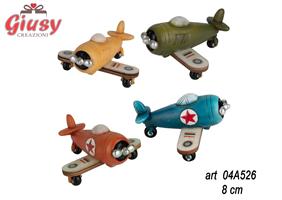 Aereo Retrò Quattro Soggetti Assortiti 8 Cm   4*96