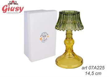 Lampada Lume In Vetro Verde Completa Di Scatola 14,5 Cm    1*24