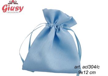 Sacchetto In Raso Colore Celeste 9X12 Cm