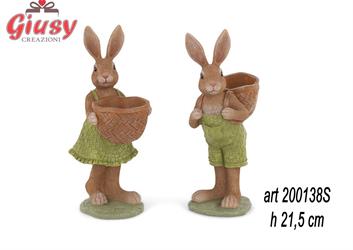 CONIGLIETTO C/CESTINO ASS. H.21,5 CM 4*12
