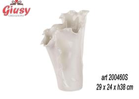Vaso Bianco In Porcellana 29x24x38 Cm