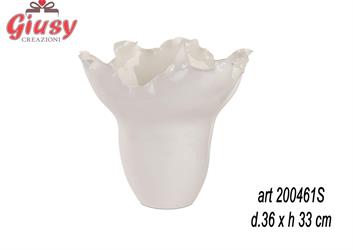 Vaso In Porcellana Bianco D.36XH33 Cm