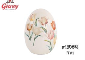 Uova Con Tulipani In Porcellana Da Appoggio H 17 Cm 4*16