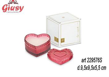 Cuore Rosso Con Candela Profumata, Completa Di Scatola 9,5X9,5X5,5 Cm .   6*24
