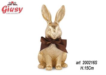 Coniglietto Oro In Poliresina H.15Cm   6*24