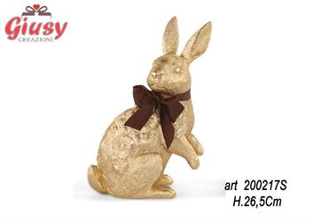 Coniglietto Oro In Poliresina H 26,5 Cm 2*6