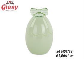 Contenitore Uovo Colore Verde Con Fiocco D 6,5X11 Cm   8*32