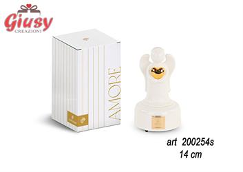 Carillon Con angelo plissè In porcellana Bianca H.14Cm Completo Di Scatola 1*36