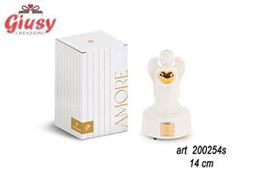 Carillon Con angelo plissè In porcellana Bianca H.14Cm Completo Di Scatola 1*36