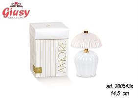 Lampada in Vetro Colore Bianca H.14,5 Cm Completa Di Scatola 1*12