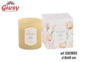 Candela Gialla Tulipano Con Scatola D.8XH9 Cm 6*24