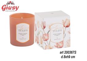 Candela Pesca Tulipano Con Scatola D.8XH9 Cm 6*24