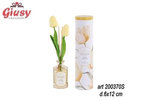 Diffusore Giallo Tulipani Con Scatola Profumo 100 Ml D6XH12 Cm