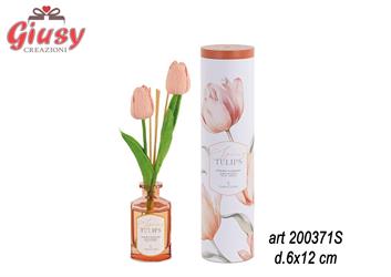 Diffusore Colore Pesca Con Tulipani 100 Ml Completo Di Scatola 6*18