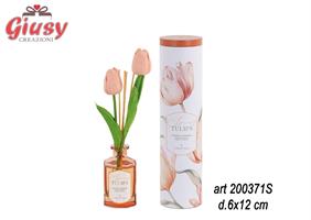 Diffusore Colore Pesca Con Tulipani 100 Ml Completo Di Scatola 6*18