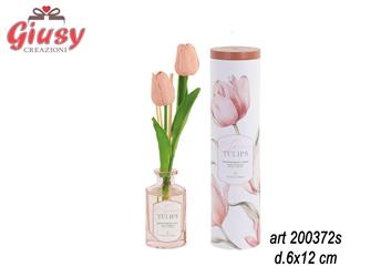 Diffusore Colore Pesca Con Tulipani 100 Ml Completo Di Scatola 6*18