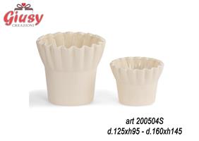 Set Due Portapianta In Avorio In Poliresina D.125XH.95 D.160XH.145  4*8