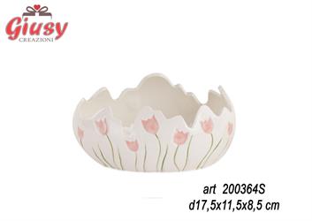 Porta Uovo Tulipani Rosa 17,5x11,5x8,5 Cm  4*24