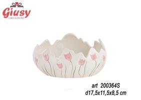 Porta Uovo Tulipani Rosa 17,5x11,5x8,5 Cm  4*24