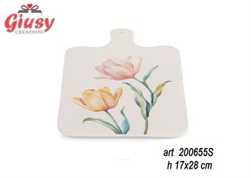 Tagliere Tulipani In Porcellana 17x28 Cm 4*16