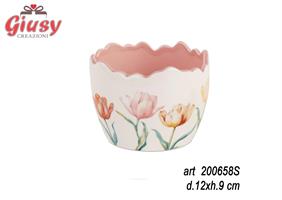 Ciotola Tulipani In Porcellana D.12XH9 Cm 4*24