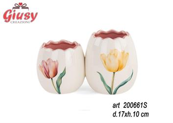 Portapiantina Doppia Tulipano 17xh10 Cm 6*24