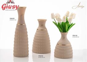 Vaso Dea In Vetro Satinato Colore Tortora D.16XH20 Cm Con Scatola Cilindrica