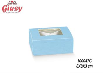 PRAT.C/F8X8X3 CM FIBRA AZZ.FIN.PLA C/DIVISORIO