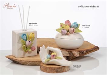 Profumatore In Ceramica Di Capodimonte 8,5X10 Cm Collazione Tulipani