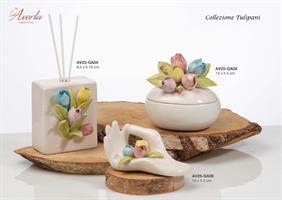 Mano In Ceramica Di Capodimonte 13XH5 Cm Collezione Tulipani, Completa Di Scatola