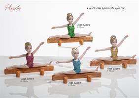 Ginnasta Spaccata In Porcellana Di Capodimonte Con Glitter Fuxia 12 Cm Completa Di Scatola