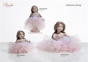 Dama Seduta Media In Porcellana Di Capodimonte Colore Rosa Baby 12 Cm, Completa Di Scatola