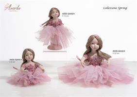 Dama Seduta Mignon In Porcellana Colore Rosa Shock H.9 Cm, Completa Di Scatola